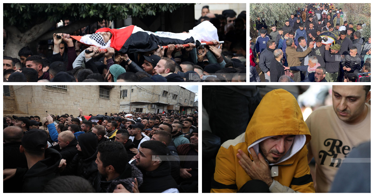 جانب من تشييع جثماني الشهيدين حبيب كميل وعبد الهادي نزال في قباطية (عدسة: أيمن نوباني/وفا)